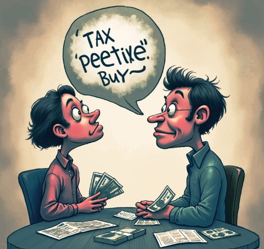 Tax day bookkeeping illustration